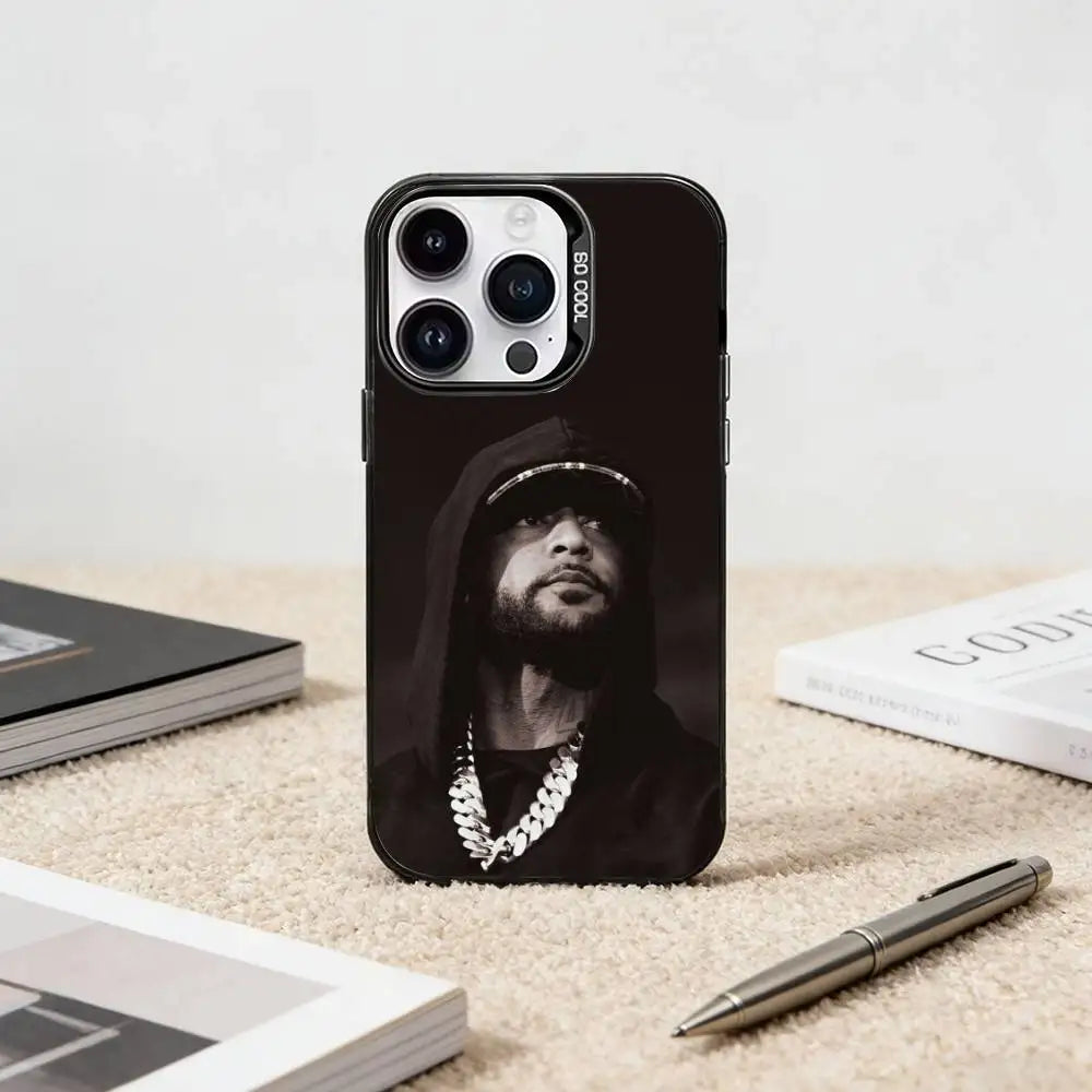French B-Booba Rapper Singer Phone Case For iPhone17, 16,15,14,13,12 Pro Max Candy Matte Shockproof Black Cover