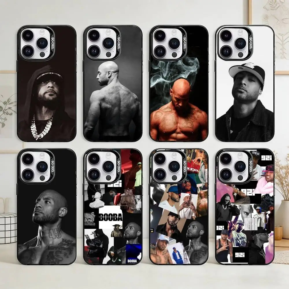 French B-Booba Rapper Singer Phone Case For iPhone17, 16,15,14,13,12 Pro Max Candy Matte Shockproof Black Cover