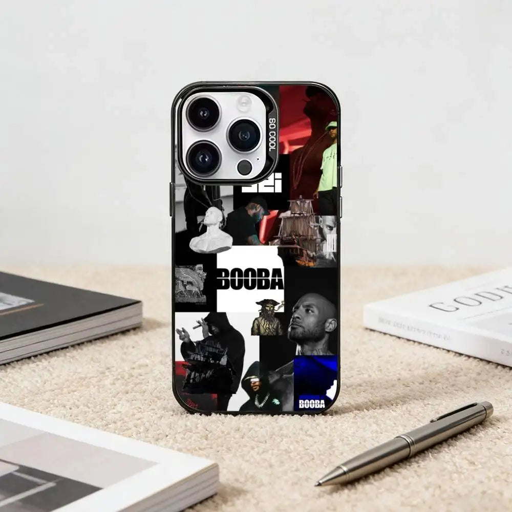French B-Booba Rapper Singer Phone Case For iPhone17, 16,15,14,13,12 Pro Max Candy Matte Shockproof Black Cover