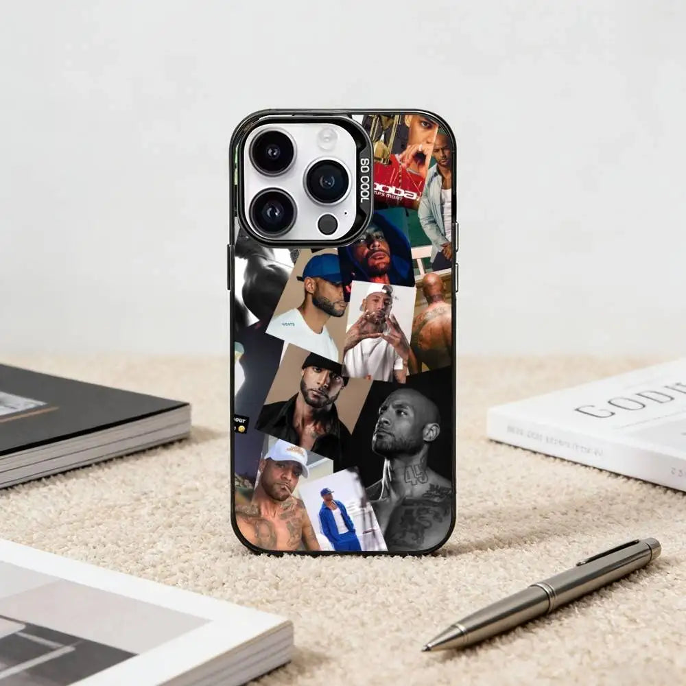 French B-Booba Rapper Singer Phone Case For iPhone17, 16,15,14,13,12 Pro Max Candy Matte Shockproof Black Cover